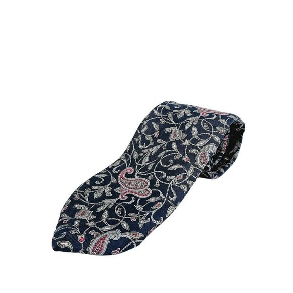 Christian Dior Tie Blue Pink Grey Paisley Print USA Made All Silk Designer Gift - Picture 8 of 8